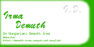 irma demuth business card